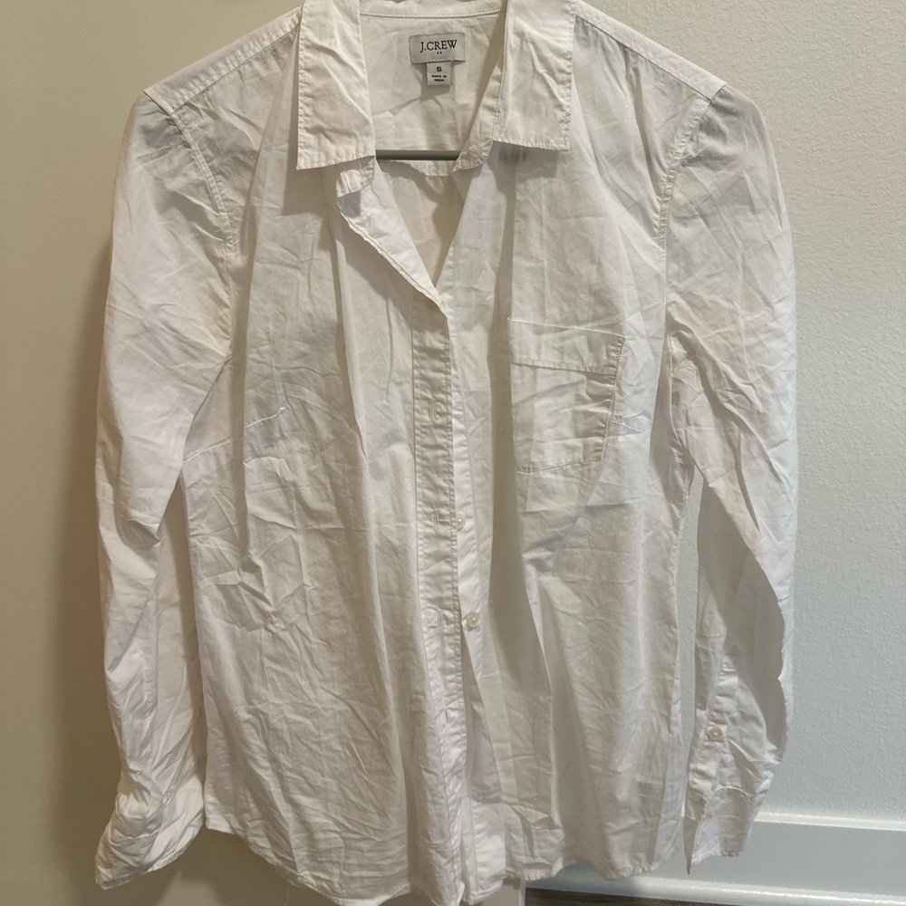 J.Crew White Button-Up Shirt